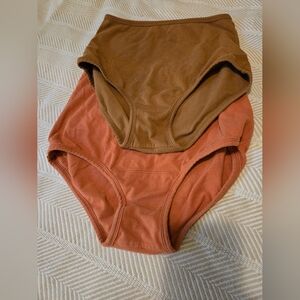 ARQ high waisted organic cotton undies -Toffee and Rust